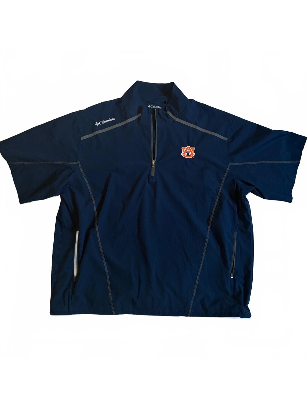 Auburn University Navy Columbia Half-Zip Pullover Windbreaker College Football
